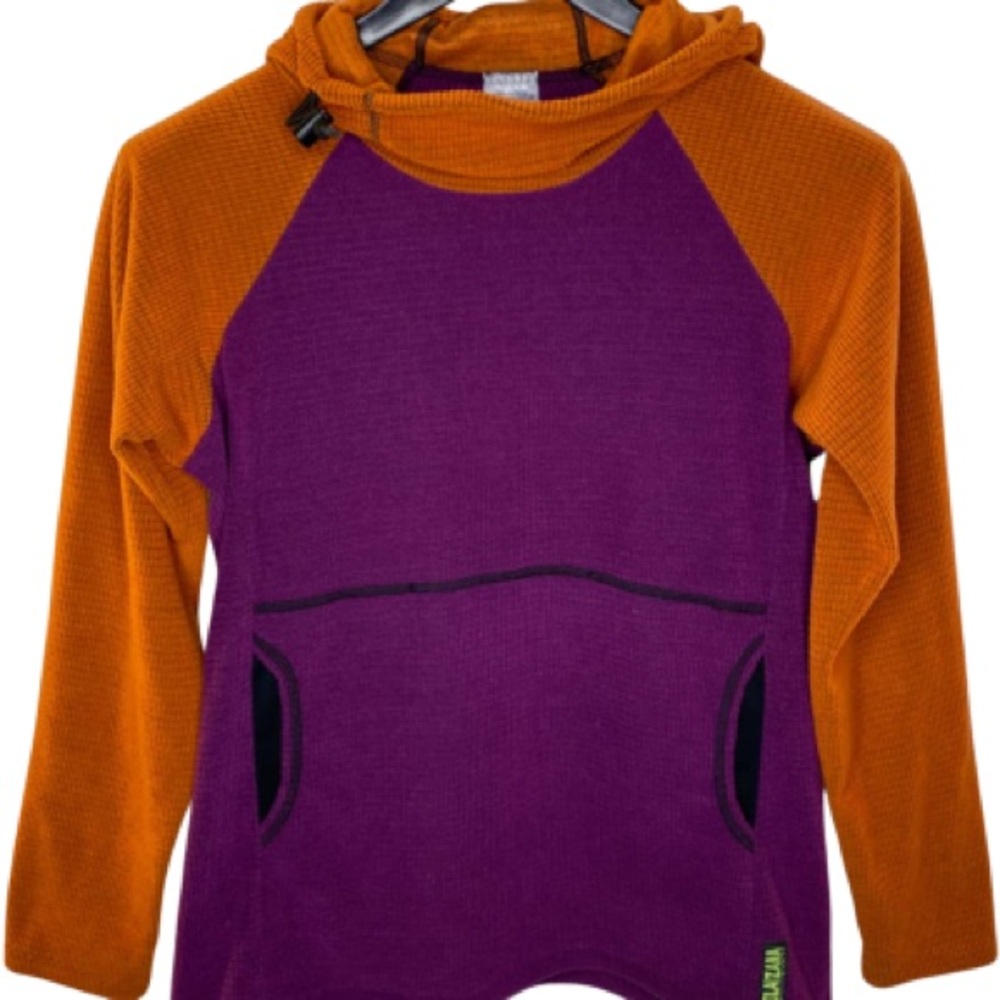 Women’s Small Purple and Orange Microgrid Melanzana Hoodie